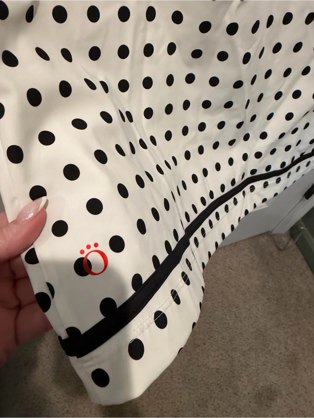 Kinona Black & White Polka Dot Sleeveless V-Neck Top Golf Dress - Picture 3 of 5